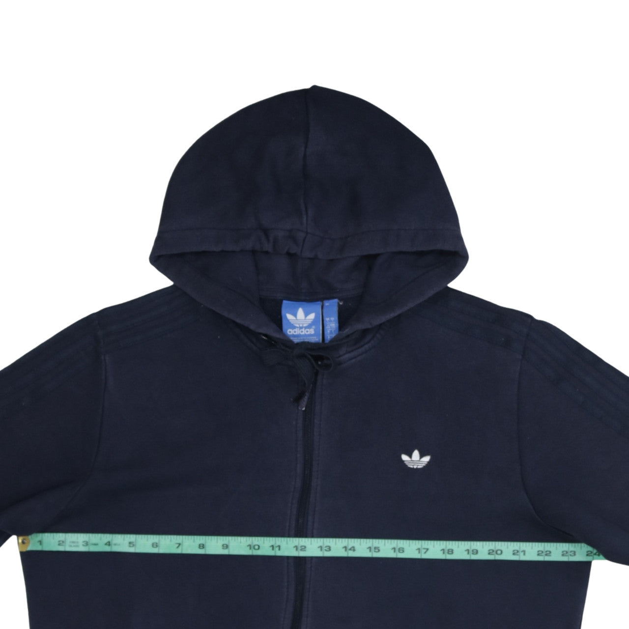 adidas Men's Blue Full Zip Hoodie Size L Classic Fleece Sweatshirt