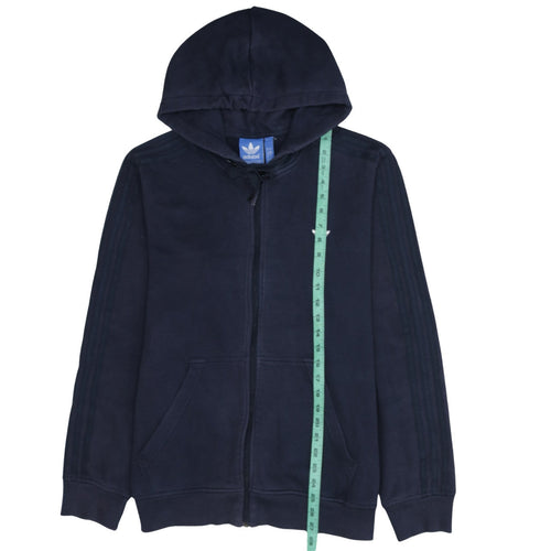 adidas Men's Blue Full Zip Hoodie Size L Classic Fleece Sweatshirt