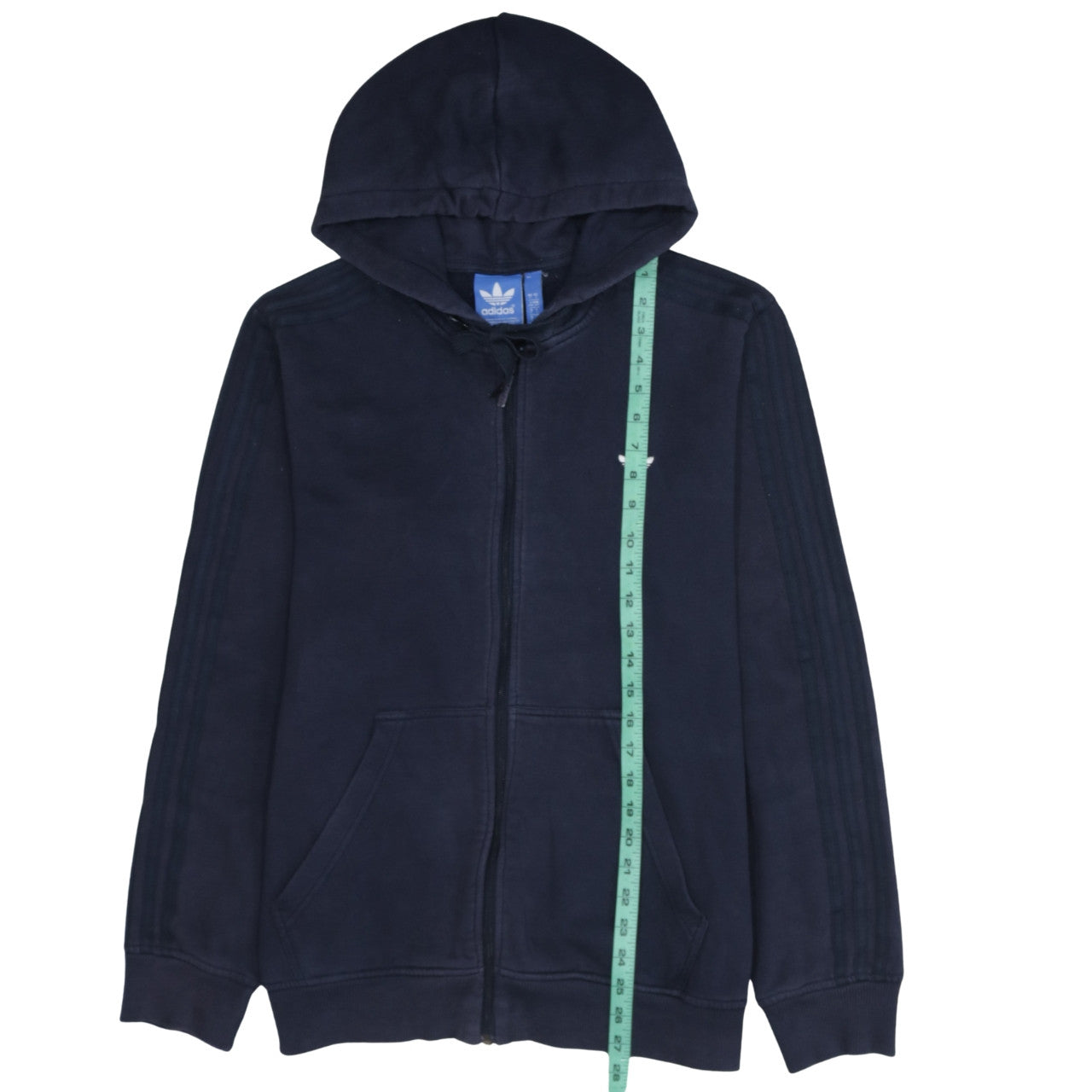 adidas Men's Blue Full Zip Hoodie Size L Classic Fleece Sweatshirt