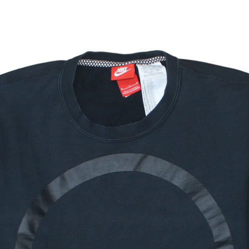 Nike Women Black Medium Graphic Crew Neck Pullover Sweatshirt