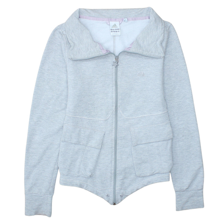 Adidas Women's Grey Track Jacket Size 12 Full Zip Sports Top