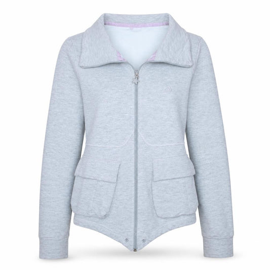 Adidas Women's Grey Track Jacket Size 12 Full Zip Sports Top