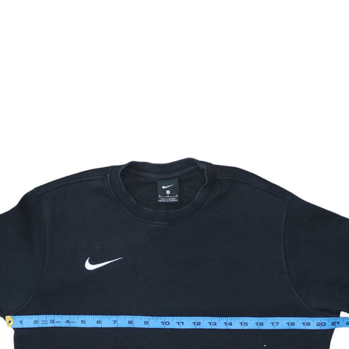 Nike Men's Black Pullover Sweatshirt M Crew Neck Fleece Logo