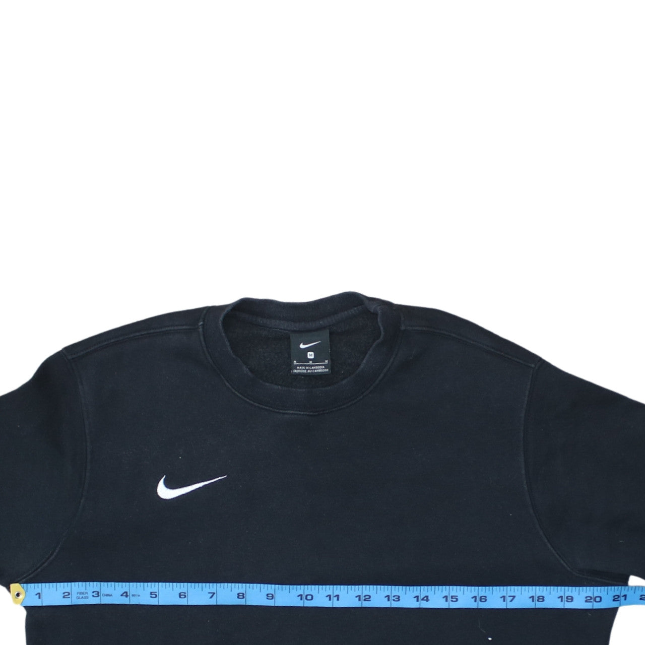 Nike Men's Black Pullover Sweatshirt M Crew Neck Fleece Logo
