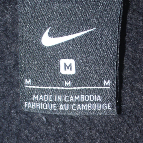 Nike Men's Black Pullover Sweatshirt M Crew Neck Fleece Logo