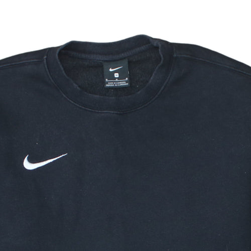 Nike Men's Black Pullover Sweatshirt M Crew Neck Fleece Logo