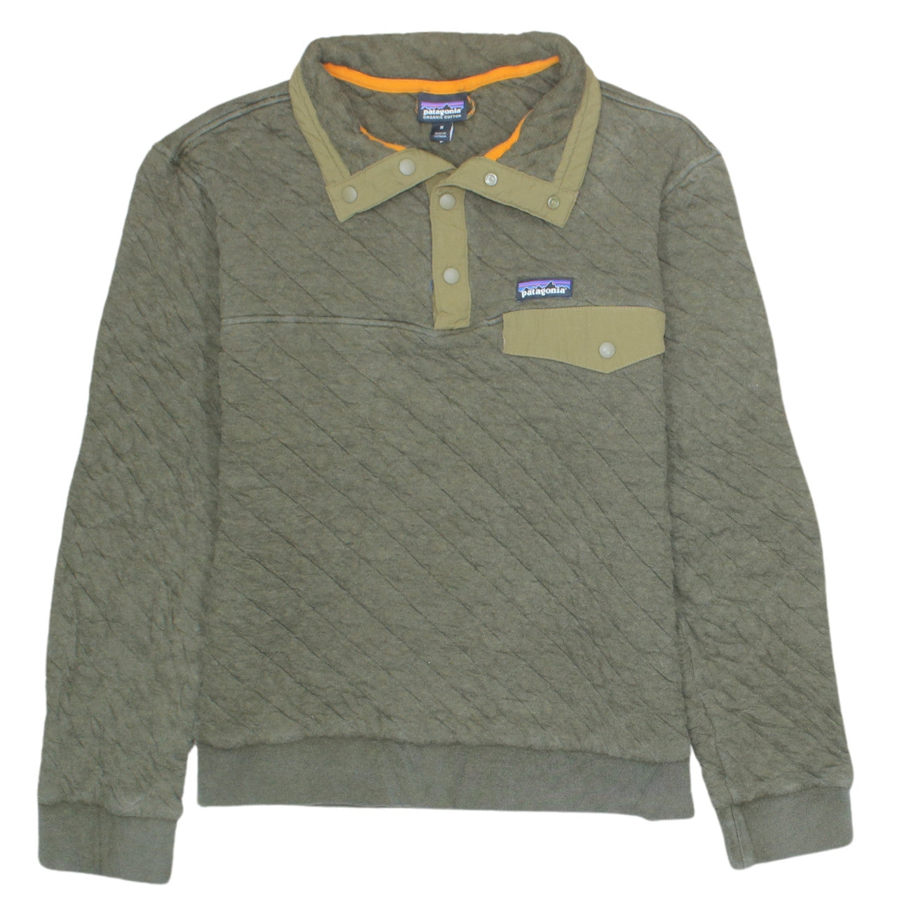Patagonia Men's Green Quilted Henley Sweatshirt Size M
