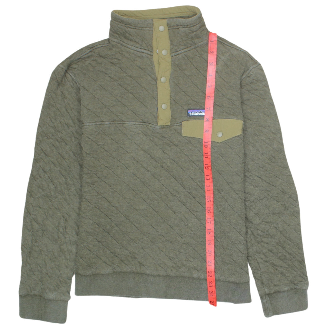 Patagonia Men's Green Quilted Henley Sweatshirt Size M