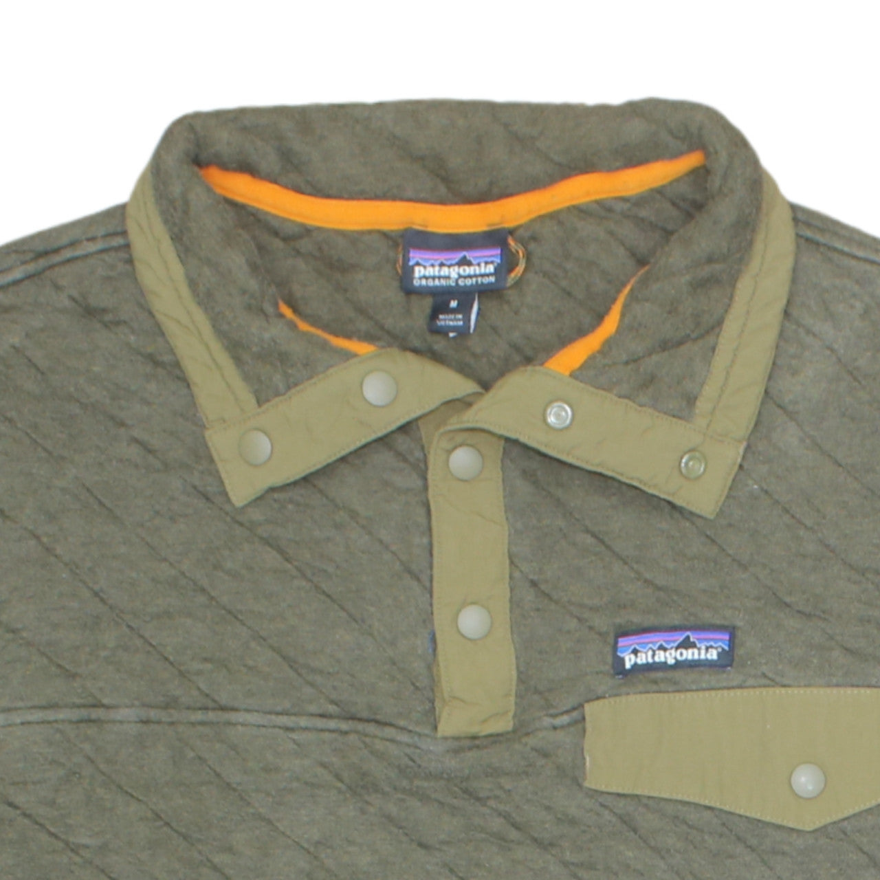 Patagonia Men's Green Quilted Henley Sweatshirt Size M