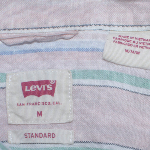 Levi's Men's Multicoloured Striped Short Sleeve Button-Up Shirt M
