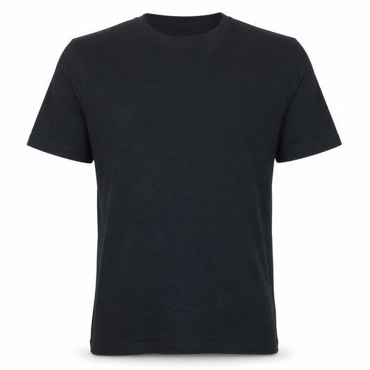 Front view of Hugo Boss Men's Black Crew Neck Cotton Jersey T-Shirt, size S