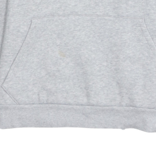 Puma Mens Grey Pullover Hoodie M Logo Fleece Sweatshirt
