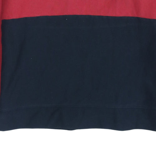 Champion Men's Red Pullover Hoodie Small Logo Graphic Cotton Blend