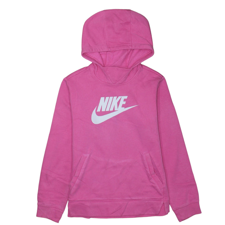 Nike Girls Pink Pullover Hoodie Sweatshirt Size 146 Fleece Logo Hooded
