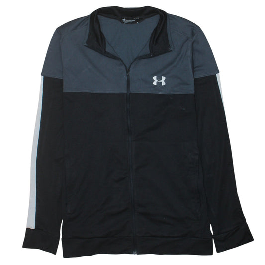 Under Armour Men's Black Track Jacket Size L Sports Zip Top
