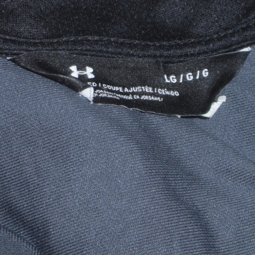 Under Armour Men's Black Track Jacket Size L Sports Zip Top