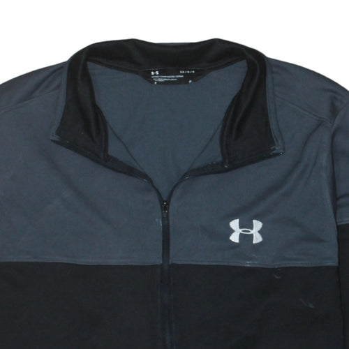 Under Armour Men's Black Track Jacket Size L Sports Zip Top