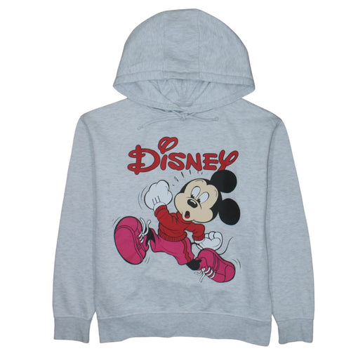 Disney Women's Grey Mickey Hoodie Size S 10/12 Pullover Graphic Print