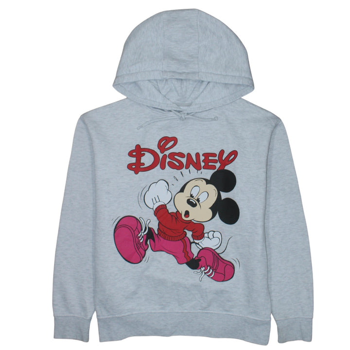 Disney Women's Grey Mickey Hoodie Size S 10/12 Pullover Graphic Print