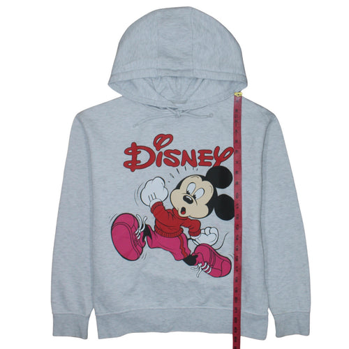 Disney Women's Grey Mickey Hoodie Size S 10/12 Pullover Graphic Print