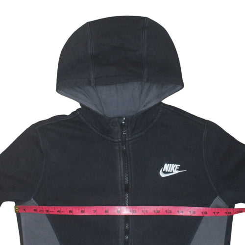 Nike Boys Black Full Zip Hoodie XL 158-170cm Fleece Sweatshirt