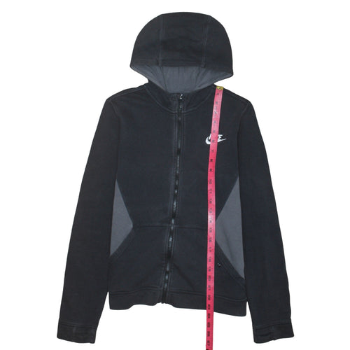 Nike Boys Black Full Zip Hoodie XL 158-170cm Fleece Sweatshirt