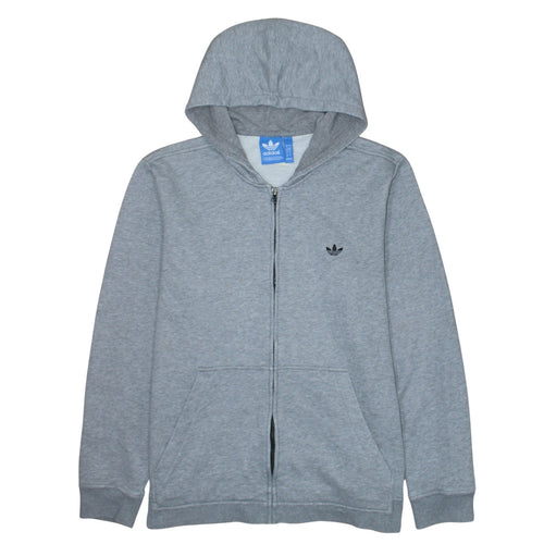 adidas Men Grey Full Zip Hoodie L Regular Fit Sportswear