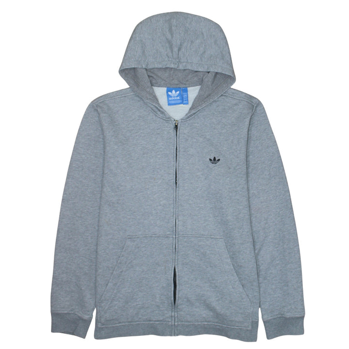 adidas Men Grey Full Zip Hoodie L Regular Fit Sportswear