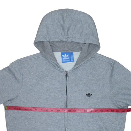 adidas Men Grey Full Zip Hoodie L Regular Fit Sportswear