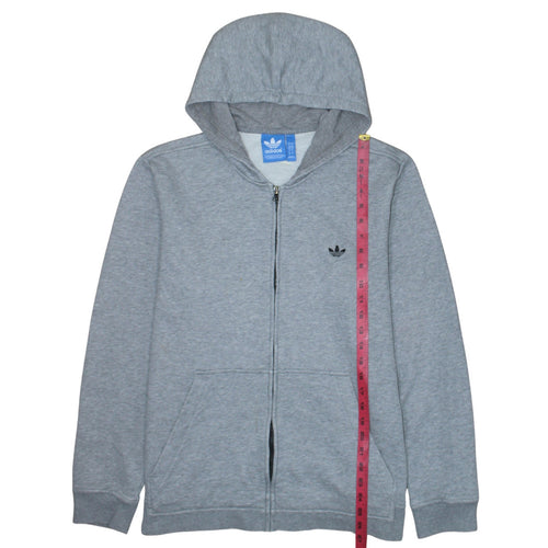 adidas Men Grey Full Zip Hoodie L Regular Fit Sportswear