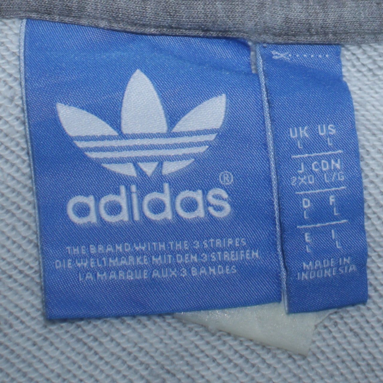 adidas Men Grey Full Zip Hoodie L Regular Fit Sportswear