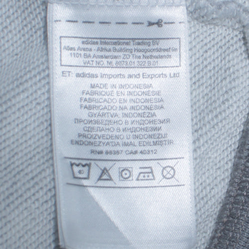 adidas Men Grey Full Zip Hoodie L Regular Fit Sportswear