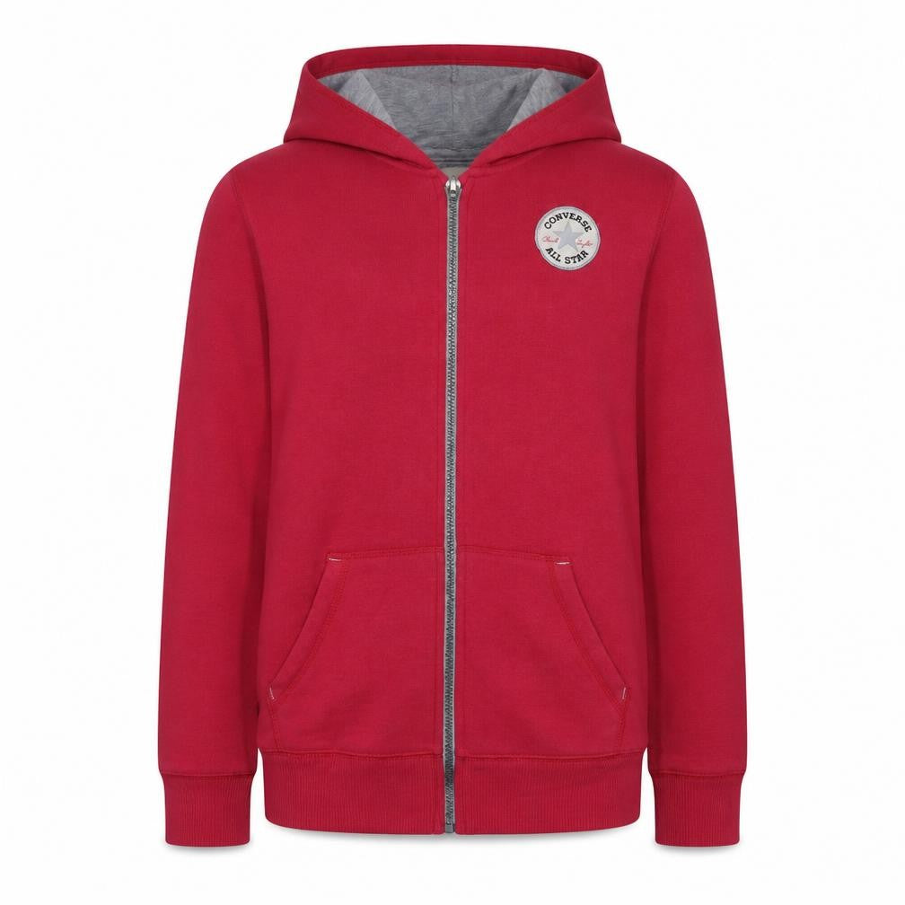 Converse Girls Red Full Zip Hoodie XL 13-15 Years Cotton Blend All Star