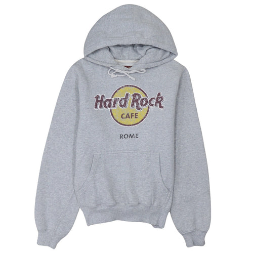 Hard Rock Cafe Rome Grey Pullover Hoodie Women Small Cotton Blend
