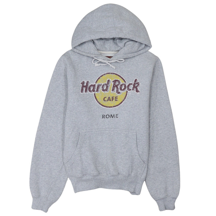 Hard Rock Cafe Rome Grey Pullover Hoodie Women Small Cotton Blend