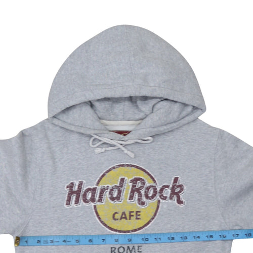Hard Rock Cafe Rome Grey Pullover Hoodie Women Small Cotton Blend