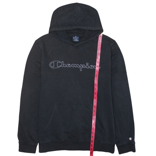 Champion Men's Black Pullover Hoodie Size L Sports Fleece Sweatshirt