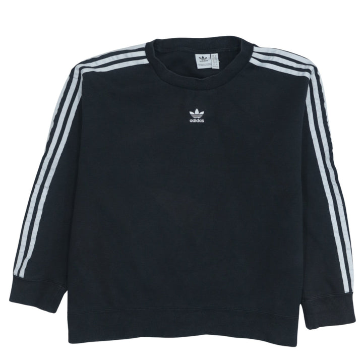 Adidas Women's Black Crew Neck Pullover Sweatshirt Size 14