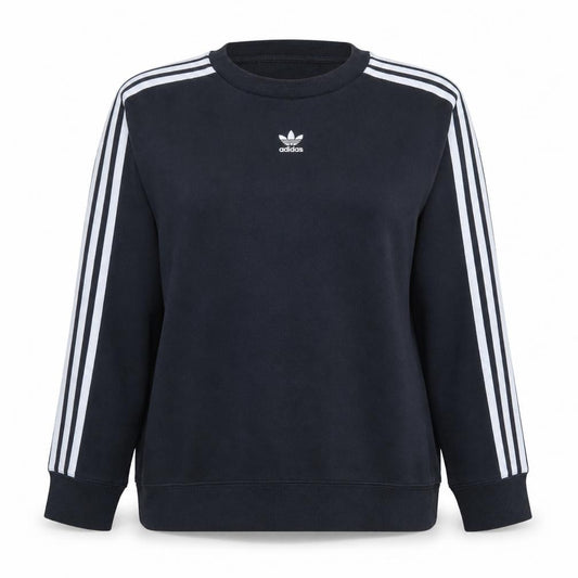 Front view of Adidas Women's Black Crew Neck Pullover Sweatshirt, size 14