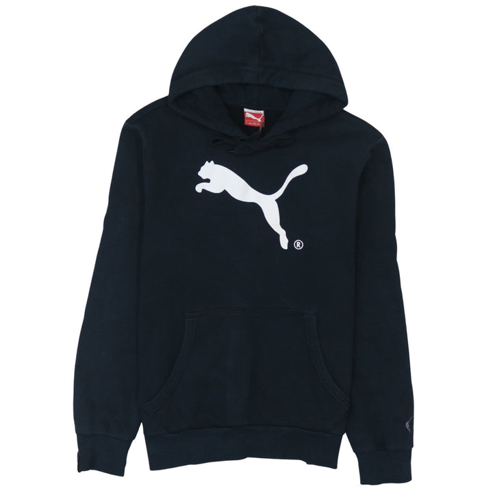 Puma Women's Black Pullover Hoodie Small Cotton Blend Logo Sweatshirt