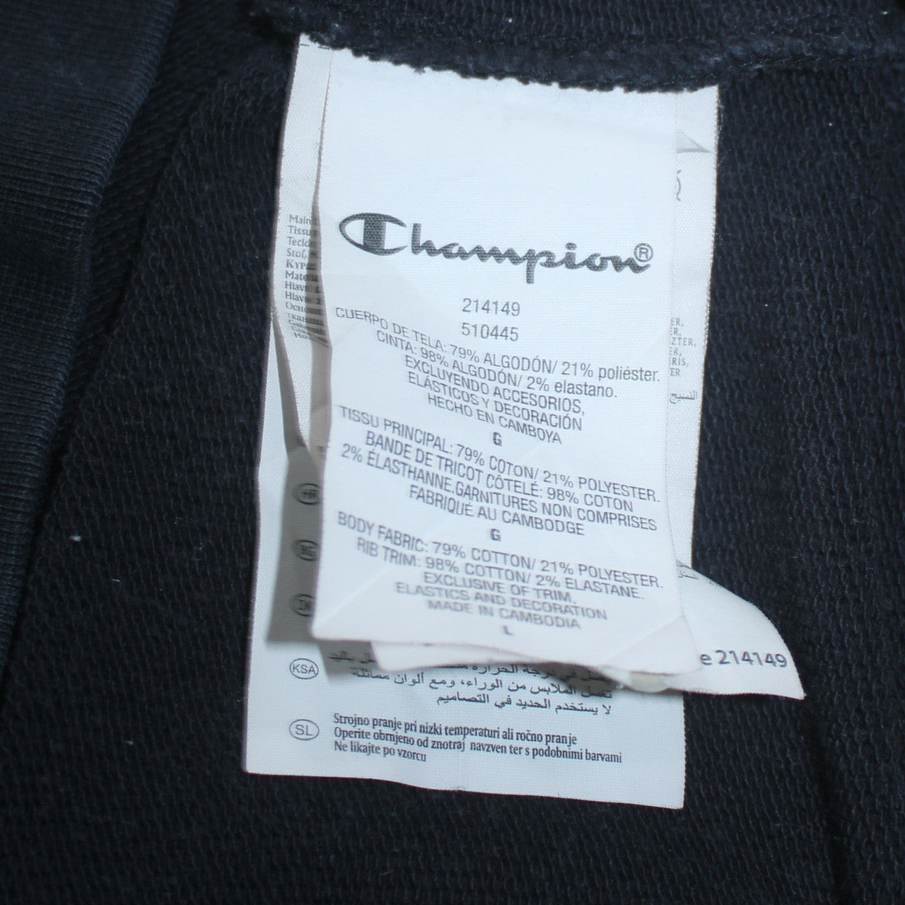 Champion Men’s Black Pullover Hoodie Large Logo Fleece Sweatshirt