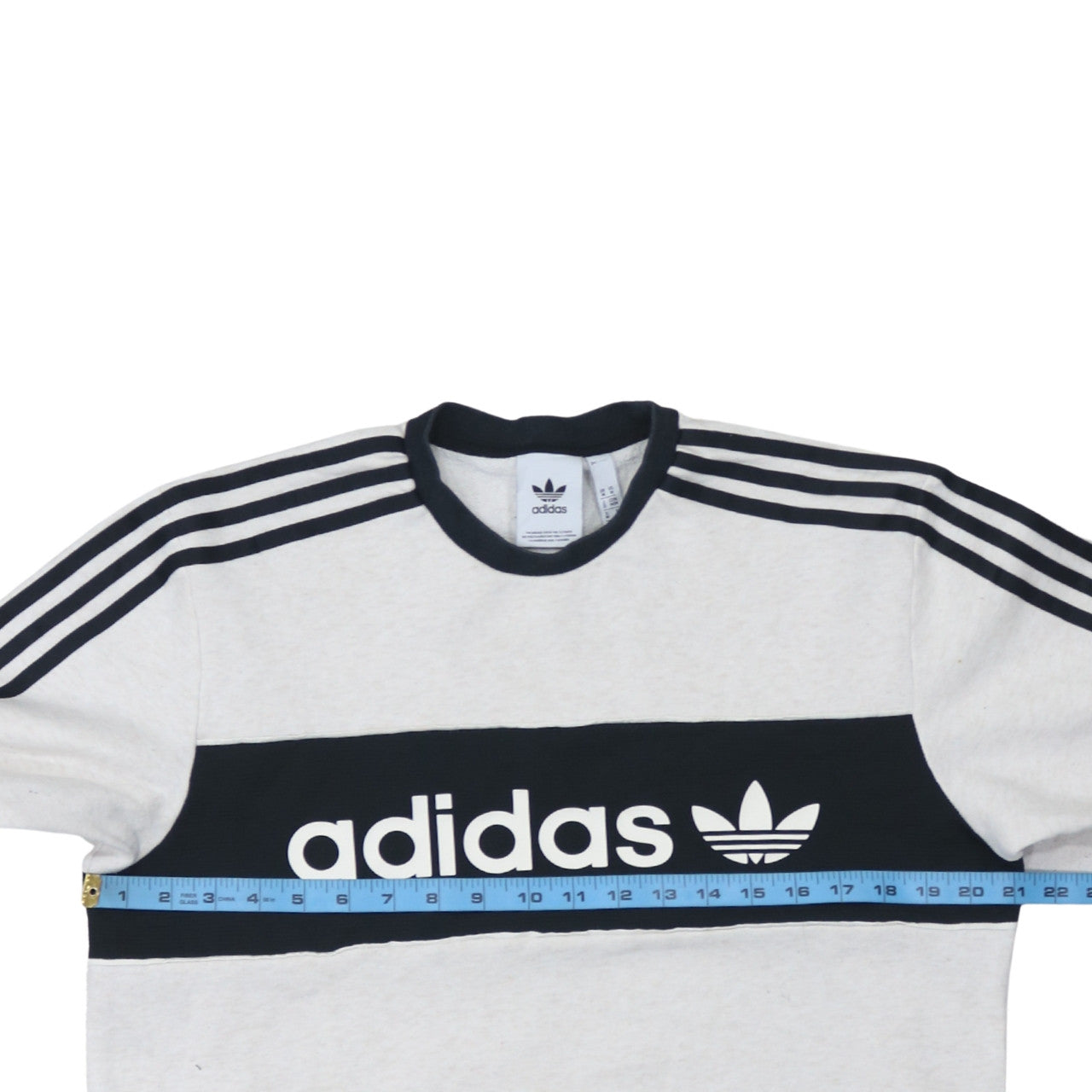 adidas Mens Grey Crew Neck Pullover Sweatshirt M Logo Sportswear