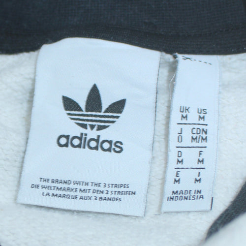 adidas Mens Grey Crew Neck Pullover Sweatshirt M Logo Sportswear