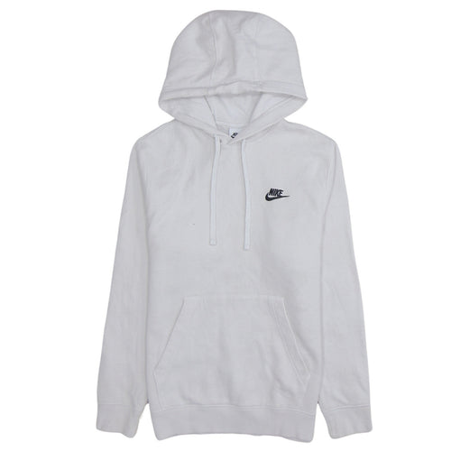 Nike Men's White Pullover Hoodie S Logo Fleece Sweatshirt