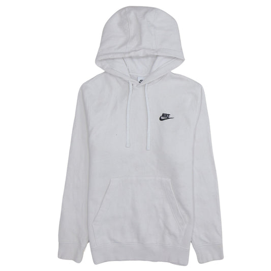 Nike Men's White Pullover Hoodie S Logo Fleece Sweatshirt
