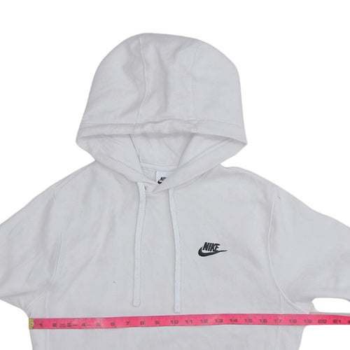 Nike Men's White Pullover Hoodie S Logo Fleece Sweatshirt
