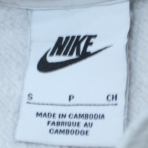 Nike Men's White Pullover Hoodie S Logo Fleece Sweatshirt