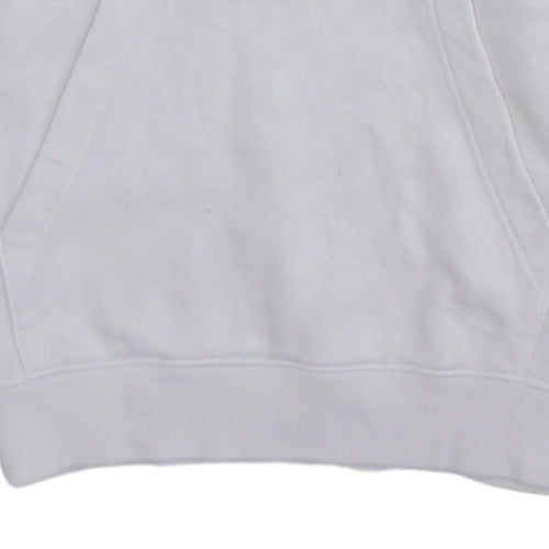 Nike Men's White Pullover Hoodie S Logo Fleece Sweatshirt