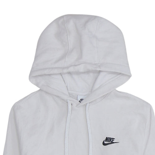 Nike Men's White Pullover Hoodie S Logo Fleece Sweatshirt