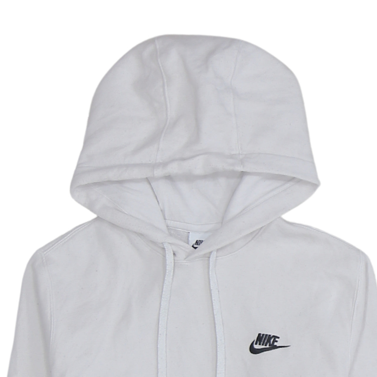 Nike Men's White Pullover Hoodie S Logo Fleece Sweatshirt